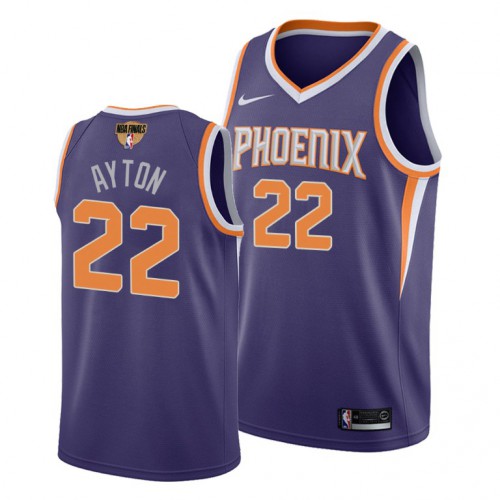 Nike Phoenix Suns #22 Deandre Ayton Youth 2021 NBA Finals Bound Swingman Icon Edition Jersey Purple Youth->phoenix suns->NBA Jersey