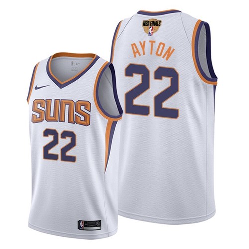 Nike Phoenix Suns #22 Deandre Ayton Youth 2021 NBA Finals Bound Swingman Association Edition Jersey White Youth->phoenix suns->NBA Jersey