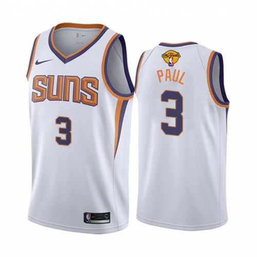 Nike Phoenix Suns #3 Chris Paul Youth 2021 NBA Finals Bound Swingman Association Edition Jersey White Youth->phoenix suns->NBA Jersey