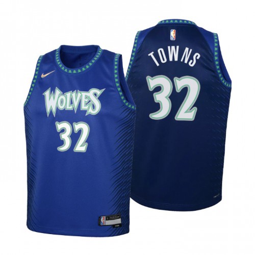 Minnesota Minnesota Timberwolves #32 Karl-Anthony Towns Youth Nike Blue 2021/22 Swingman Jersey – City Edition Youth->minnesota timberwolves->NBA Jersey