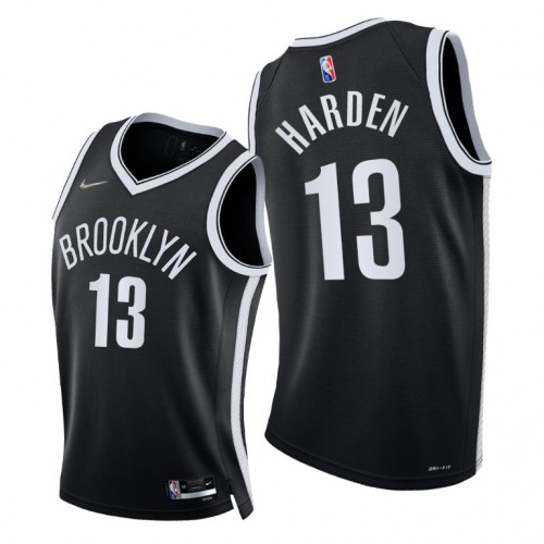 Nike Brooklyn Nets #13 James Harden Men’s 2021-22 75th Diamond Anniversary NBA Jersey Black Men’s->women nba jersey->Women Jersey