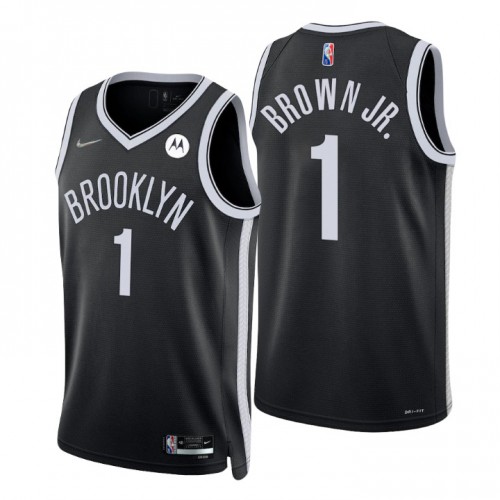 Nike Brooklyn Nets #1 Bruce Brown Jr. Black Men’s 2021-22 NBA 75th Anniversary Diamond Swingman Jersey – Icon Edition Men’s->brooklyn nets->NBA Jersey