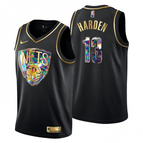 Brooklyn Brooklyn Nets #13 James Harden Men’s Golden Edition Diamond Logo 2021/22 Swingman Jersey – Black Men’s->women nba jersey->Women Jersey