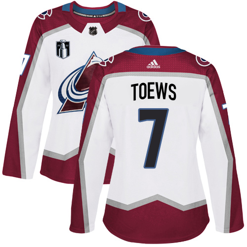 Adidas Colorado Avalanche #7 Devon Toews White Women’s 2022 Stanley Cup Final Patch Road Authentic Stitched NHL Jersey Womens->colorado avalanche->NHL Jersey