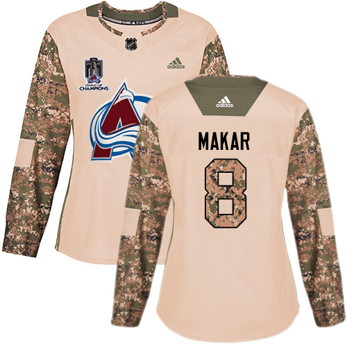 Adidas Colorado Avalanche #8 Cale Makar Camo Authentic Women’s 2022 Stanley Cup Champions Veterans Day Stitched NHL Jersey Womens->youth nhl jersey->Youth Jersey