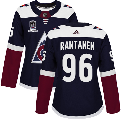 Adidas Colorado Avalanche #96 Mikko Rantanen Navy Women’s 2022 Stanley Cup Champions Alternate Authentic Stitched NHL Jersey Womens->colorado avalanche->NHL Jersey