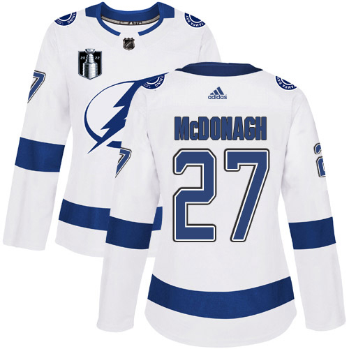 Adidas Tampa Bay Lightning #27 Ryan McDonagh White 2022 Stanley Cup Final Patch Women’s Road Authentic NHL Stanley Cup Final Patch Jersey Womens->women nhl jersey->Women Jersey