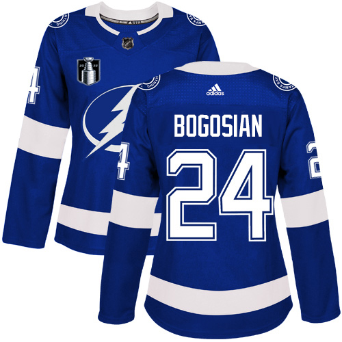 Adidas Tampa Bay Lightning #24 Zach Bogosian Blue 2022 Stanley Cup Final Patch Women’s Home Authentic Stitched NHL Jersey Womens->women nhl jersey->Women Jersey