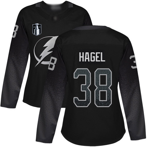 Adidas Tampa Bay Lightning #38 Brandon Hagel Black Women’s 2022 Stanley Cup Final Patch Alternate Authentic Stitched NHL Jersey Womens->women nhl jersey->Women Jersey