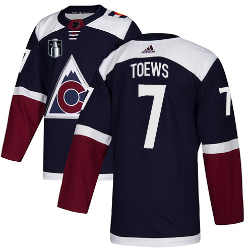 Adidas Colorado Avalanche #7 Devon Toews Navy Youth 2022 Stanley Cup Final Patch Alternate Authentic Stitched NHL Jersey Youth