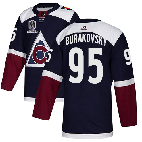 Adidas Colorado Avalanche #95 Andre Burakovsky Navy Youth 2022 Stanley Cup Champions Alternate Authentic Stitched NHL Jersey Youth->colorado avalanche->NHL Jersey
