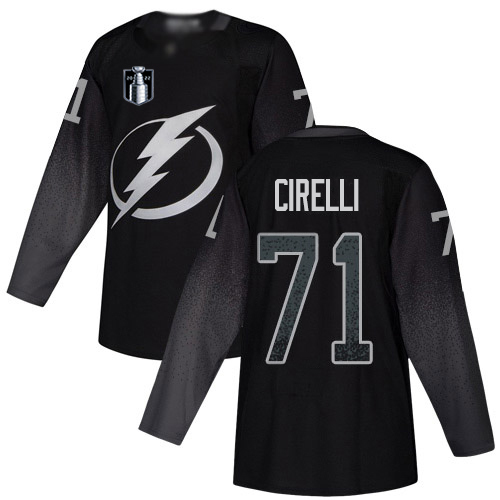 Adidas Tampa Bay Lightning #71 Anthony Cirelli Black 2022 Stanley Cup Final Patch Youth Alternate Authentic Stitched NHL Jersey Youth->youth nhl jersey->Youth Jersey
