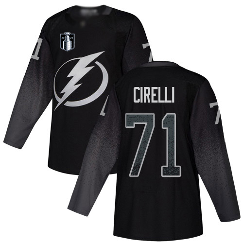 Adidas Tampa Bay Lightning #71 Anthony Cirelli Black 2022 Stanley Cup Final Patch Youth Alternate Authentic Stitched NHL Jersey Youth