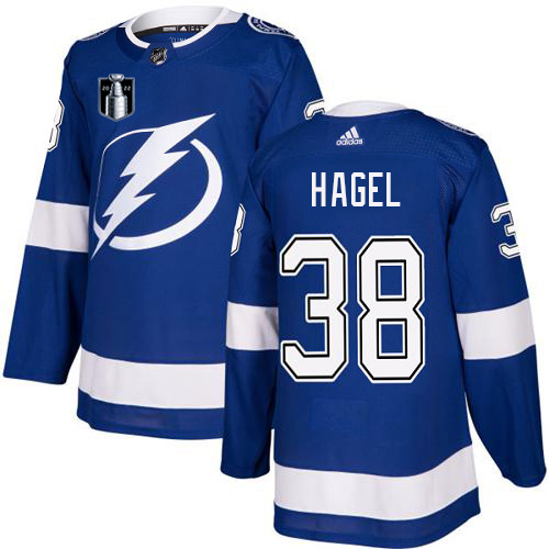 Adidas Tampa Bay Lightning #38 Brandon Hagel Blue 2022 Stanley Cup Final Patch Home Authentic Stitched Youth NHL Jersey Youth->youth nhl jersey->Youth Jersey