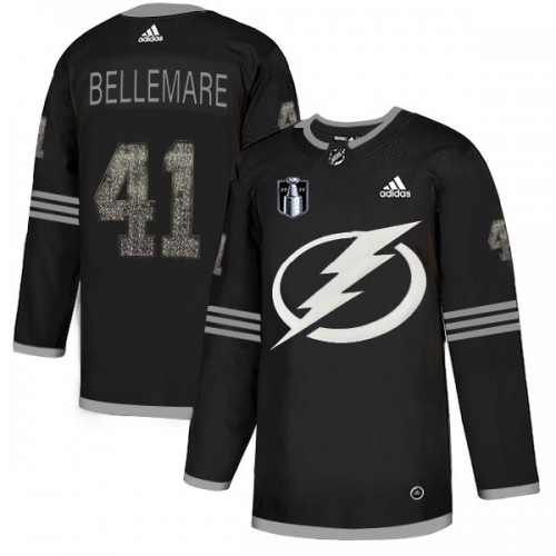 Adidas Tampa Bay Lightning #41 Pierre-Edouard Bellemare Black 2022 Stanley Cup Final Patch Authentic Classic Stitched Youth NHL Jersey Youth->youth nhl jersey->Youth Jersey