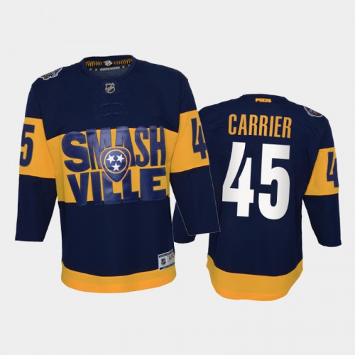 Adidas Nashville Predators #45 Alexandre Carrier Youth 2022 Stadium Series Game NHL Jersey – Navy Youth->los angeles kings->NHL Jersey
