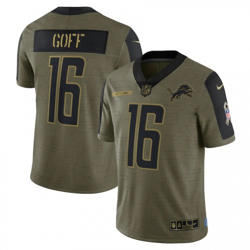 Detroit Detroit Lions #16 Jared Goff Olive Nike 2021 Salute To Service Limited Player Jersey Men’s->detroit lions->NFL Jersey