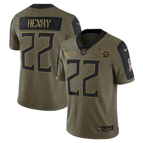 Tennessee Tennessee Titans #22 Derrick Henry Olive Nike 2021 Salute To Service Limited Player Jersey Men’s->tennessee titans->NFL Jersey