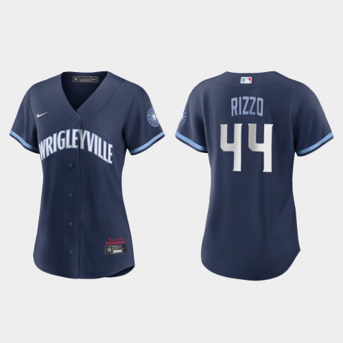 Chicago Chicago Cubs #44 Anthony Rizzo Women’s Nike 2021 City Connect Navy MLB Jersey Womens->chicago cubs->MLB Jersey