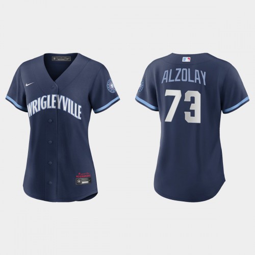 Chicago Chicago Cubs #73 Adbert Alzolay Women’s Nike 2021 City Connect Navy MLB Jersey Womens->women mlb jersey->Women Jersey