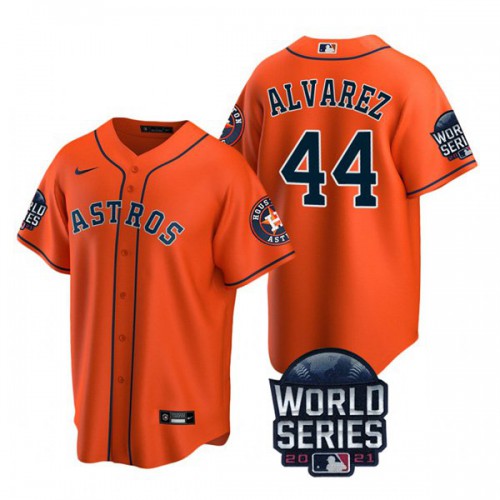 Houston Houston Astros #44 Yordan Alvarez Youth Nike 150th Anniversary 2021 World Series Authentic MLB Jersey – Orange Youth->youth mlb jersey->Youth Jersey
