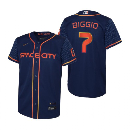 Houston Houston Astros #7 Craig Biggio Navy Youth Nike 2022 City Connect Replica MLB Jersey Youth->youth mlb jersey->Youth Jersey