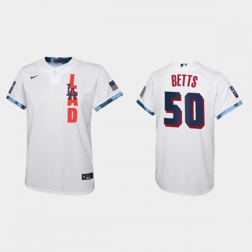 Los Angeles Los Angeles Dodgers #50 Mookie Betts Youth 2021 Mlb All Star Game White Jersey Youth->women mlb jersey->Women Jersey
