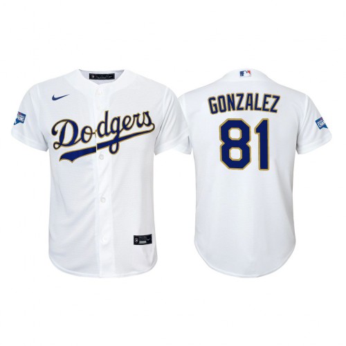 Los Angeles Los Angeles Dodgers #81 Victor Gonzalez Youth Nike 2021 Gold Program World Series Champions MLB Jersey Whtie Youth->los angeles dodgers->MLB Jersey