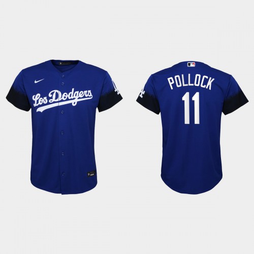 Los Angeles Los Angeles Dodgers #11 A.J. Pollock Nike Youth 2021 City Connect MLB Jersey Royal Youth->women mlb jersey->Women Jersey