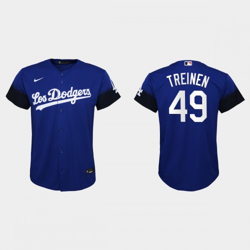 Los Angeles Los Angeles Dodgers #49 Blake Treinen Nike Youth 2021 City Connect MLB Jersey Royal Youth->youth mlb jersey->Youth Jersey