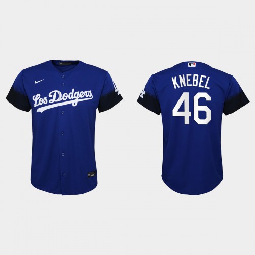 Los Angeles Los Angeles Dodgers #46 Corey Knebel Nike Youth 2021 City Connect MLB Jersey Royal Youth->women mlb jersey->Women Jersey