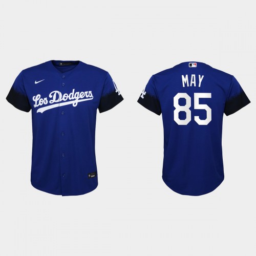 Los Angeles Los Angeles Dodgers #85 Dustin May Nike Youth 2021 City Connect MLB Jersey Royal Youth->los angeles dodgers->MLB Jersey