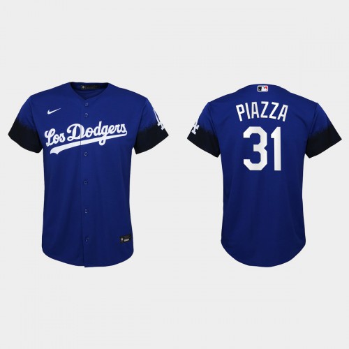 Los Angeles Los Angeles Dodgers #31 Mike Piazza Nike Youth 2021 City Connect MLB Jersey Royal Youth->women mlb jersey->Women Jersey