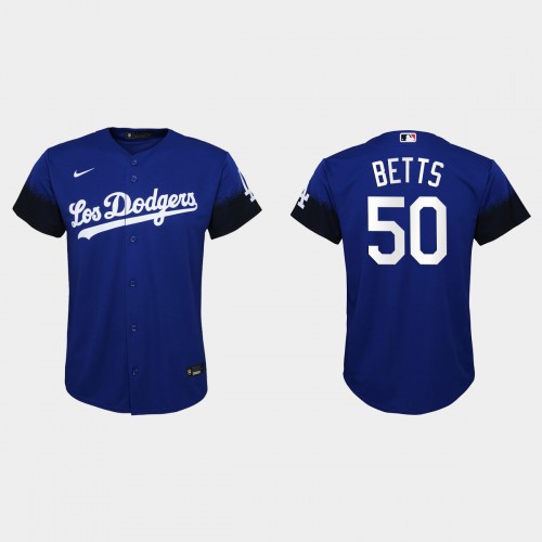 Los Angeles Los Angeles Dodgers #50 Mookie Betts Nike Youth 2021 City Connect MLB Jersey Royal Youth->los angeles dodgers->MLB Jersey