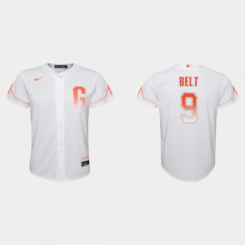 San Francisco San Francisco Giants #9 Brandon Belt Youth 2021 City Connect White Jersey Youth->youth mlb jersey->Youth Jersey