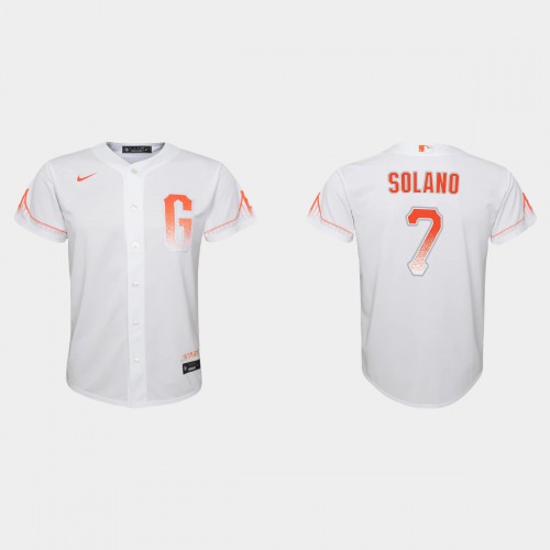 San Francisco San Francisco Giants #7 Donovan Solano Youth 2021 City Connect White Jersey Youth->youth mlb jersey->Youth Jersey