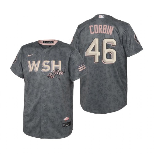 Washington Washington Nationals #46 Patrick Corbin Youth Nike Gray 2022 City Connect Replica Jersey Youth->washington nationals->MLB Jersey