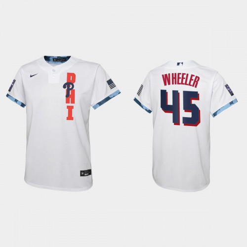 Philadelphia Philadelphia Phillies #45 Zack Wheeler Youth 2021 Mlb All Star Game White Jersey Youth->philadelphia phillies->MLB Jersey