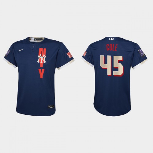 New York New York Yankees #45 Gerrit Cole Youth 2021 Mlb All Star Game Navy Jersey Youth->new york yankees->MLB Jersey