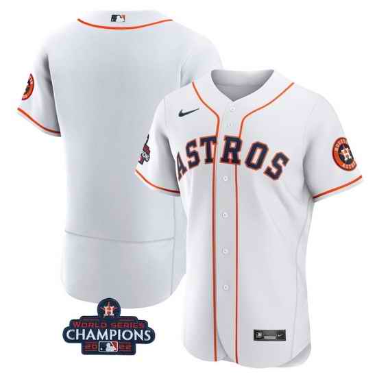 Men Houston Astros Blank White 2022 World Series Champions Flex Base Stitched Baseball Jersey->houston astros->MLB Jersey