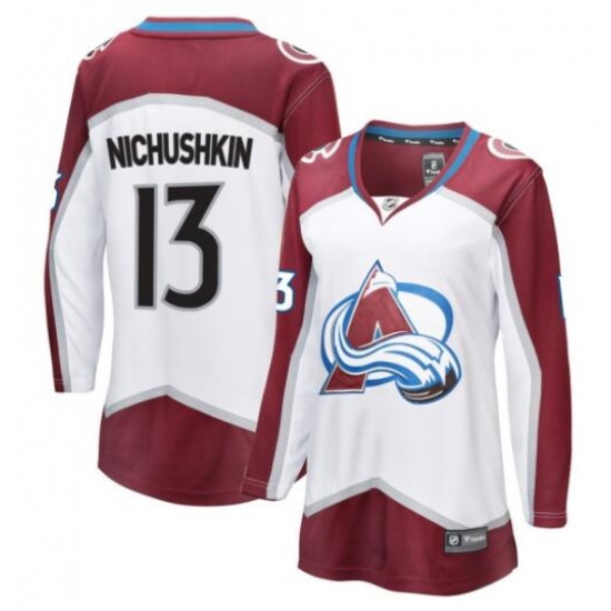 Women Colorado Avalanche #13 Valerie Nichushkin White Stitched adidas NHL Jersey->women nhl jersey->Women Jersey