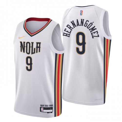 New Orleans New Orleans Pelicans #9 Willy Hernangomez Men’s Nike White 2021/22 Swingman NBA Jersey – City Edition Men’s->new orleans pelicans->NBA Jersey