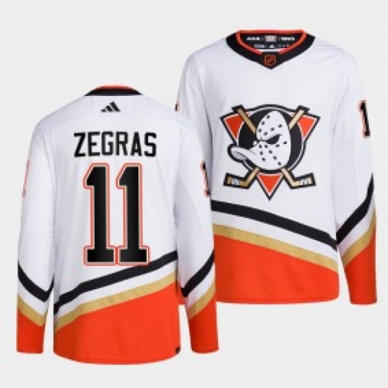 Men's Anaheim Ducks #11 Trevor Zegras White 2022-23 Reverse Retro Stitched Jersey->anaheim ducks->NHL Jersey