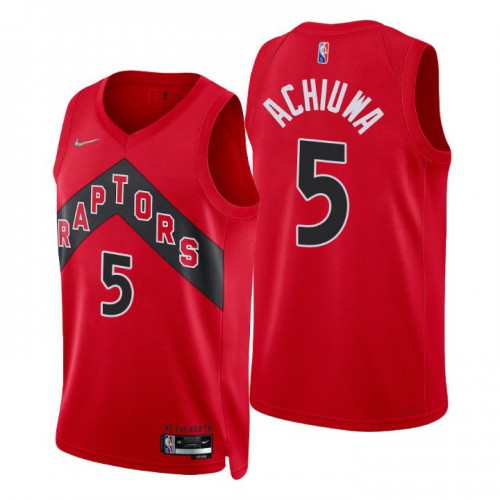 Nike Toronto Raptors #5 Precious Achiuwa Red Men’s 2021-22 NBA 75th Anniversary Diamond Swingman Jersey – Icon Edition Men’s->toronto raptors->NBA Jersey