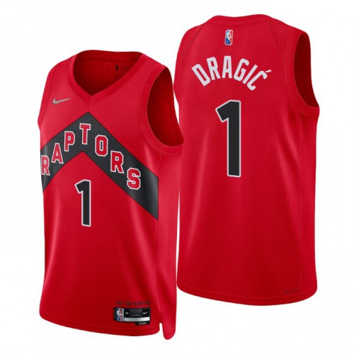 Nike Toronto Raptors #1 Goran Dragic Red Men’s 2021-22 NBA 75th Anniversary Diamond Swingman Jersey – Icon Edition Men’s->toronto raptors->NBA Jersey