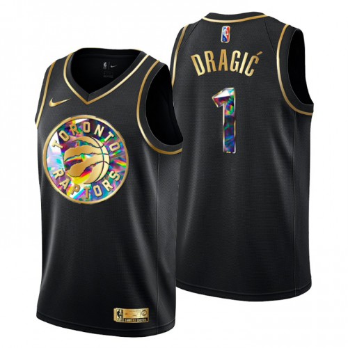 Toronto Toronto Raptors #1 Goran Dragic Men’s Golden Edition Diamond Logo 2021/22 Swingman Jersey – Black Men’s->toronto raptors->NBA Jersey