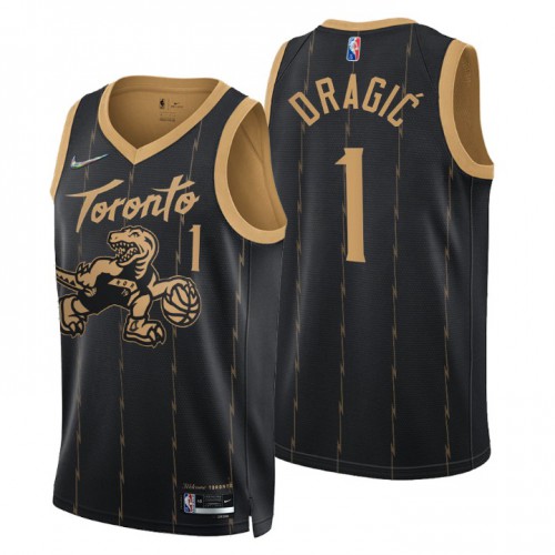 Toronto Toronto Raptors #1 Goran Dragic Men’s Nike Black 2021/22 Swingman NBA Jersey – City Edition Men’s->toronto raptors->NBA Jersey