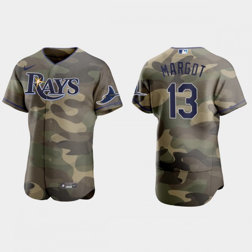 Tampa Bay Tampa Bay Rays #13 Manuel Margot Men’s Nike 2021 Armed Forces Day Authentic MLB Jersey -Camo Men’s->tampa bay rays->MLB Jersey