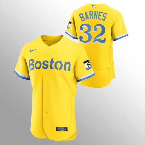 Boston Boston Red Sox #32 Matt Barnes Men’s Nike 2021 City Connect Gold Authentic MLB Jersey Men’s->boston red sox->MLB Jersey