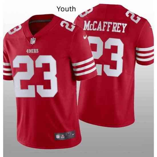 Youth NFL San Francisco 49ers #23 Christian McCaffrey Red Vapor Untouchable Limited Stitched Jersey->youth nfl jersey->Youth Jersey